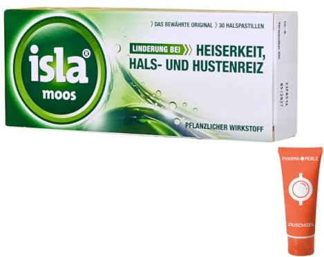 Isla moos Halspastillen 1x 30 Stk. I Linderung bei Heiserkeit, Hals- und Hustenreiz I Lutschpastillen I Pflanzlich I Spar-Set plus Pharma Perle give-away (Isla moos 1x 30 Halspastillen)