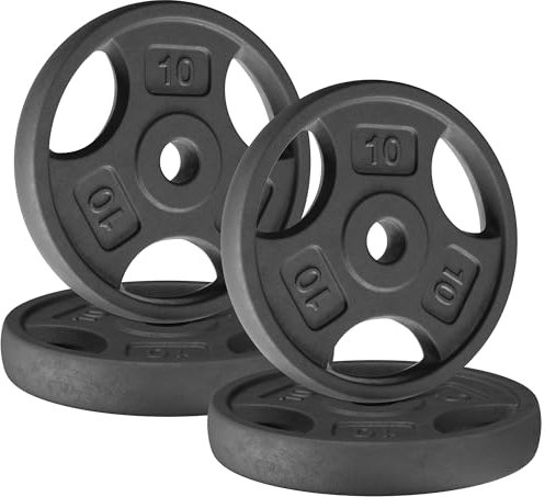 Yes4All 1 Zoll Grip Hantelscheiben aus Gusseisen für Kurzhanteln - Standard Hantelscheiben - 4,5 kg - 4 Stück