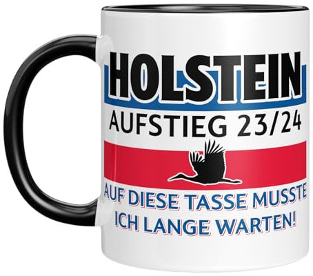 Kiel 1990 Tasse - Aufstieg 2024 - Fanartikel - Aufsteiger (Schwarz)