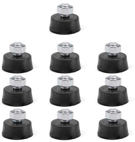 LWLWA Pied Reglable 10 Pièces, Tampon Caoutchouc M10 Noir, Pied de Table a Visser Antidérapant, Réduit Efficacement Bruit, Convient Aux Tables, Armoires, Chaises, Autres Meubles