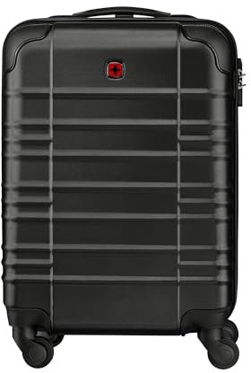 WENGER Kleiner Hartgepäck Kabinen-Koffer | Cabin-Trolley 37 x 23 x 55 cm aus hochwertigem, robustem ABS Material | für Damen und Herren | 4 Rollen & Teleskopgriff | Amplar Serie