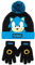 SONIC THE HEDGEHOG Wintermütze und Handschuhe Set für Jungen – warme und bequeme Beanie-Mütze und Handschuhe – perfekt für Kinder im Alter von 6–12 Jahren, Schwarz , Einheitsgröße