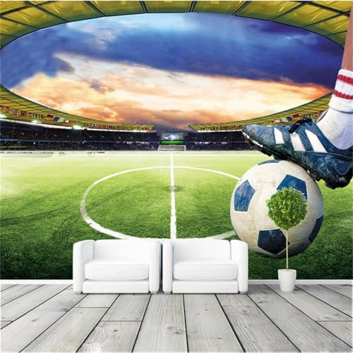 Tzxztt Football Football Stadium Sky Modern 3D Wallpaper Embossed Silk Neutral Tones Material Ideal for Living Room Bedroom-300cm×210cm