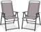 GIANTEX 2er Set Gartenstühle, Klappstühle mit Armlehne & hoher Rückenlehne, Balkonstühle belastbar bis 150kg, Terrassenstühle für Garten, Balkon & Pool, 59 x 50,5 x 93 cm, Grau