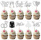 SYKYCTCY 30 Pack Bride to Be Cupcake Toppers Glitter Diamond Ring Bride Wedding Dress Cupcake Picks Heart I do Love Cake Decorations for Bridal Shower Bachelorette Party Supplies Gold