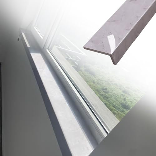 HDZNDH Fensterbank Außen Abdeckung,fensterbrett verlängerung,PVC fensterbank deko,Fensterbankschutz für Haustiere,Leicht zu reinigende, Glatte Oberfläche(Hellgrau)
