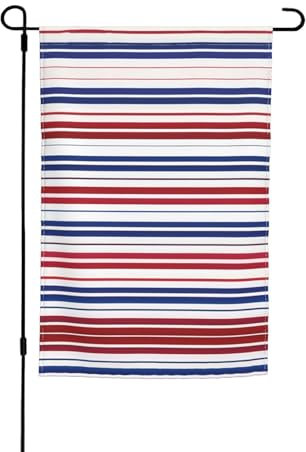 Bandiera decorativa rossa blu bianca con stampa a strisce da giardino per giardino e villa per esterni, cortile, casa, patio, prato