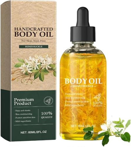Vanilla Rose Body Oil, Handcrafted Premium Grade Oil for Skin and Hair, Body Oil After Shower, Nourishing Hair Care and Nourishing Skin Body Oils for Women (Honeysuckle, 15cm)