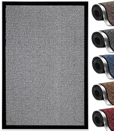 Heavy Duty Dirt Trapper Barrier Mat, Non-Slip PVC, Silver, 120x180cm
