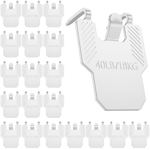 20pcs Drywall Picture Hanging Claw, Metal No Nails Required Wall Picture Hangers Claws Plasterboard Mirror Hooks Holds up to 40lb for Photo Frame Mirror Artwork Kit