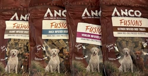 Anco Fusions Dog Training Treats Variety Pack (Beef/Duck/Ostrich/Rabbit)