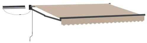 vidaXL Elektrische ausziehbare Markise Beige und Anthrazit 3,5 x 2 m, Moderne elektrische Markise, Schatten für draußen, Aluminium-Pavilion, ausziehbarer Schutz, Gartenrücksitz, umweltfreundlich