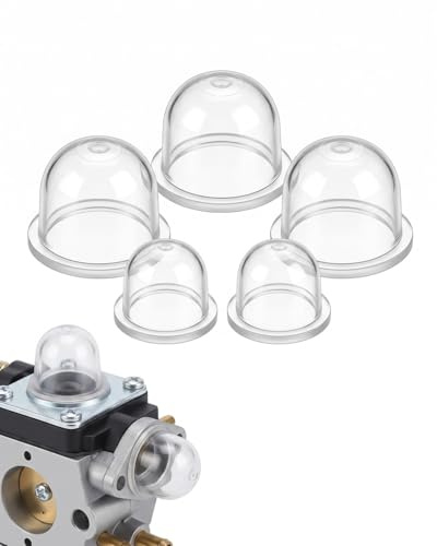 DLPRK 5 Piezas Bombilla Cebador de Gasolina para Carburador (3 Grandes, 2 Pequeñas) Compatible con Cortacésped, Motosierra, Soplador y Desbrozadora
