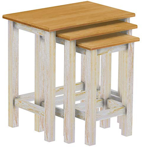 Beistelltische Shabby Platte Honig Rio Classico Schlafzimmer Holz Pinie Massivholz Echtholz Farbe wählbar Brasilmöbel