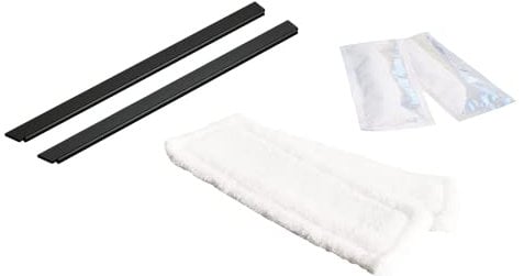AEG ABPK01 Zubehör-Set für WX7 Fensterreiniger (2 Mikrofaser Wischbezüge, 2 Abziehlippen, 2x 20ml Reinigungskonzentrat für 2 Anwendungen, Set für eine perfekte und streifenfreie Reinigungsleistung)