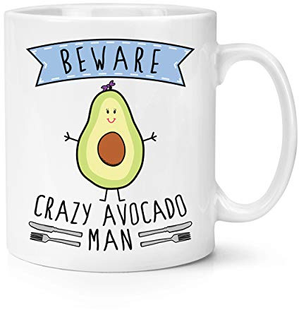 Beware Crazy Avocado Man 10oz Mug Cup