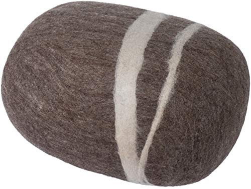 myfelt Alwin - Filz Kieselstein, Meditationskissen, Yogakissen, Dekokissen, Pouf, Hellbraun rund - Größe XL