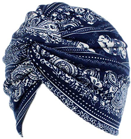 Baoblaze Damen Bedruckte Bandana Cap Kopftuch Beanie Baumwolle Chemo Muslim Turban Frühling Sommer