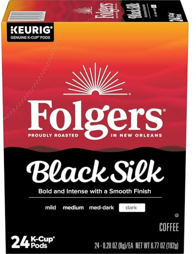 Folgers Black Silk Dark Roast Coffee, 24 Keurig K-Cup Pods