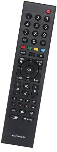 ALLIMITY RC3214802/01 Reemplazo de Mando a Distancia para Grundig TV 26VLE8200BL 26VLE8300BP 32CLE8235BL 32CLE8327BL 32VLE7139BR 26VLE7201BH 26CLE8205BL 32CLE7425BL 32VLE5325BR