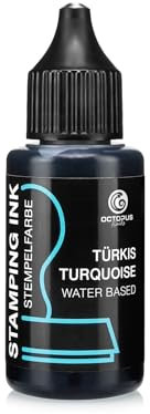 Octopus Stempelfarbe für Stempelkissen und Selbstfärber ohne Öl, türkis 30ml