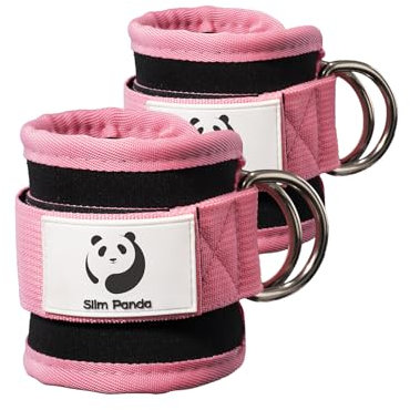 Slim Panda Fitness fußschlaufen kabelzug, Ankle Straps, Verstellbarer fußmanschetten kabelzug mit doppelten D-Ringen und Neoprenstütze