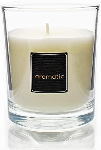 Vela cera Vegetal Perfumada en Vaso de Cristal 80x80mm, 125gr (Vainilla, 1 Vaso)