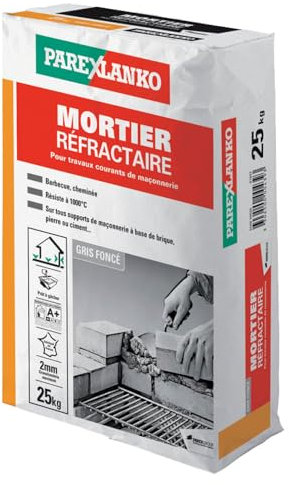 Parexlanko 02823 Mortier Réfractaire, Gris