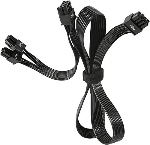 HABAGOU Cavo CPU da 8 pin a 8 e 4+4 pin, cavo di alimentazione CPU maschio a maschio per alimentatore modulare Corsair Thermaltake da 70 cm + 15 cm