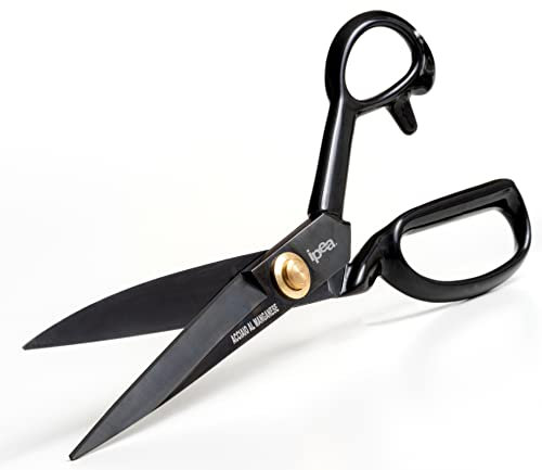 IPEA Forbici da Sarta professionali con Lame in Acciaio al Manganese e Impugnatura Super Comfort per un Uso Prolungato – 21 cm (8 pollici) – Forbice da Sarto per Taglio Tessuti, Vestiti, Sartoria