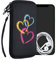 kwmobile Handytasche für Smartphones XL - 6,7/6,8 - Neopren Handy Tasche Hülle Cover Case Schutzhülle - Pinsel Herzen Pink Orange Schwarz - 17,2 x 8,4 cm Innenmaße