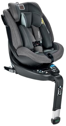 Inglesina Halley, Drehbarer Autositz 360°, Von 0 bis ca. 7 Jahre, von 40 cm bis 125 cm, Grau