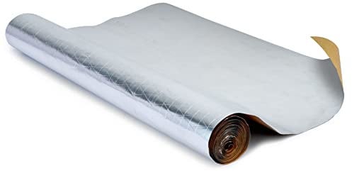 Heat Reflective Radiator Foil Insulation Roll 5m X 50cm - 1mm Thick Radiator Reflector Foil with 24 Self-Adhesive Pads, Saves Heat, Energy, & Money - Easy to Apply as Radiator Reflector Panels (1)