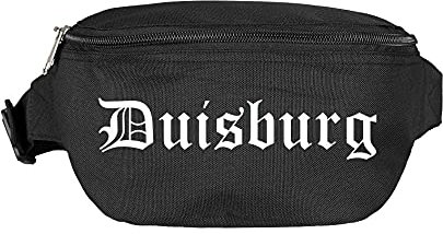 Duisburg Bauchtasche - Altdeutsch Bedruckt - Gürteltasche Hipbag Schwarz