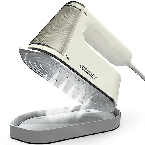 Steam Iron, Cosicosy 2-In-1 Handheld Clothes Steamer 1200W Portable Garment Steamer for Clothes Small Iron, Fast Heat-up Mini Travel Iron Steamer with Removable Water Tank for Home & Travel