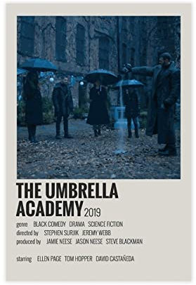 FUKITT Poster The Umbrella Academy Film Vintage Poster Leinwand Poster Wandkunst Dekor Druck Bild Gemälde für Wohnzimmer Schlafzimmer Dekoration Rahmen Stil 30 x 45 cm