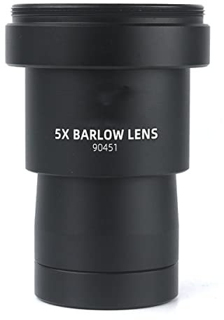 JUIYU Mikroskop-Zubehör-Kit 5X Barlow-Linse 1,25 Metall voll beschichtetes Länge Extender mit M42-Kamera T2 T. Ringadapter Mikroskopische Objektträger