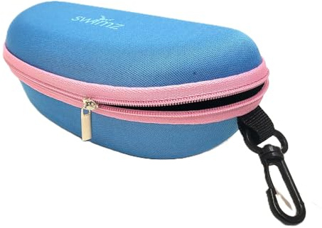 Swimz Swimming Goggle Case - Blue/Pink - Semi Rigid Swimming Goggle storage case