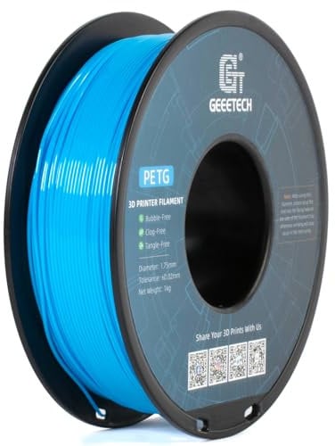 GEEETECH PETG Filament 1,75 mm, 3D Drucker Filament,1 kg pro Spule,Wasser Blau