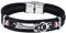 Feilok Guitare tressée en Cuir Hommes Bracelet Acier Inoxydable Noir