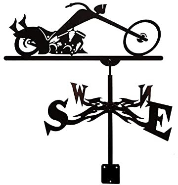 Metall-Motorrad-Wetterfahne, Wetterfahne, Retro, langlebig, Windrichtungsanzeiger, Gartenstecker, Windfahne, Messwerkzeug, Hof-Dachmontage