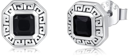 Witches/Diamond/Wikinger Valknut Stud Earrings for Men 925 Sterling Silver Black Celtic Earrings Pierced Mens Earrings Jewelry Gift for Boys Womens