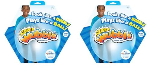 Wubble Super Bubble Ball - Blue | Looks Like a Bubble, Plays Like a Ball! | Inflates to 80cm Tall | Pump not Included | Outdoor Garden Toys | Ages 6+ (Pack of 2)
