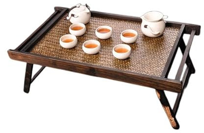 WAOCEO Beistelltisch Tragbarer Holz-Frühstückstisch, Laptop-Nachttisch, TV-Tisch, Tisch-Stil, Doppel-Personen-Möbel Beistelltisch (Size : A)