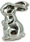 Metall Hase Silber glänzend 19 x 24cm Tier Deko Figur Skulptur Dekofigur Ostern