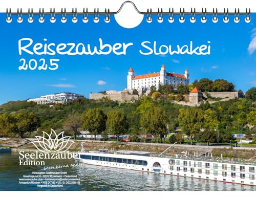 Reisezauber Slowakei DIN A5 Wandkalender für 2025 Bratislava Urlaub Reise - Geschenkset Inhalt: 1x Kalender, 1x Weihnachtskarte (insgesamt 2 Teile)