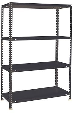 PROREGAL Schraubregal Panda MID | HxBxT 150x100x40cm | Fachlast 100kg | Anthrazit | Regal Standregal Werkstattregal Lagerregal Kellerregal