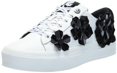 KARL LAGERFELD Damen Georgia Sneaker, Bright White Black, 40 EU