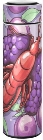 LINNIKEEEE Lila Cartoon-Hummer Thermosflasche aus Edelstahl - Auslaufsicher Wasserflasche Wasserkanne für Jungen Mädchen