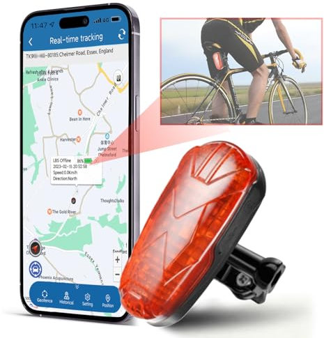 4G GPS Tracker Fahrrad SOS Alarm GPS-Tracker Bike mit Versteckter Fahrradhalterung wasserdichte Fahrrad Locator TK906 Lange Standby-Zeit Tracking Lebenslange Kostenlose APP/PC
